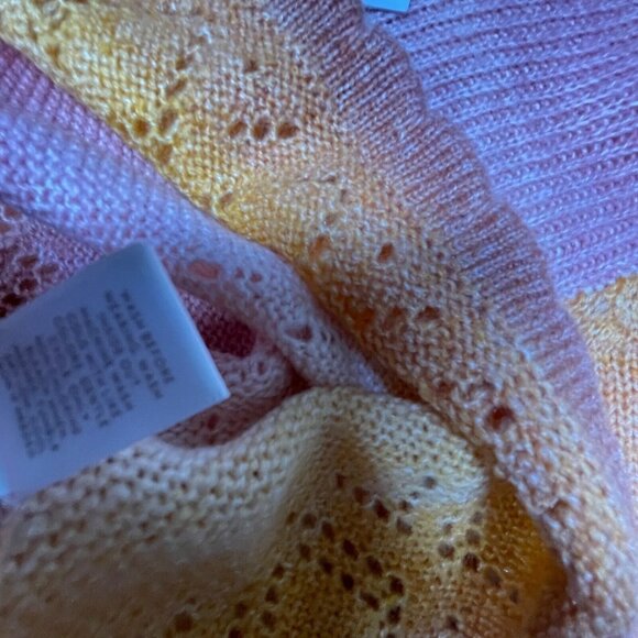 New LC Lauren Conrad Pullover Mock Neck Sweater Womens Medium Crochet Space-Dye - Picture 11 of 11